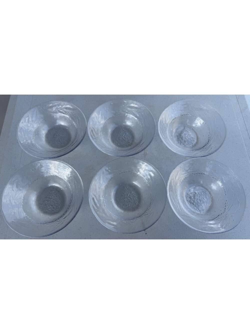 Unbranded Set of 6 Clear Glass Christmas Tree Theme Cereal Bowls 6.25" Diameter
